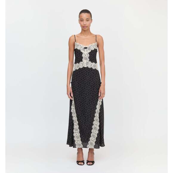 Hill House Home The Francesca Dress - Black Polka Dot Size LBlack Polka Dot / L - Picture 2 of 3